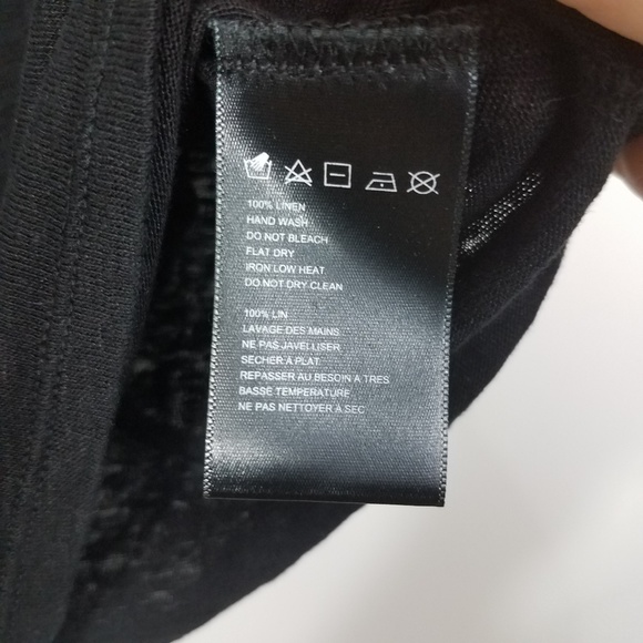 James Coviello Anthropologie Black Laced Linen Tee - Picture 5 of 5